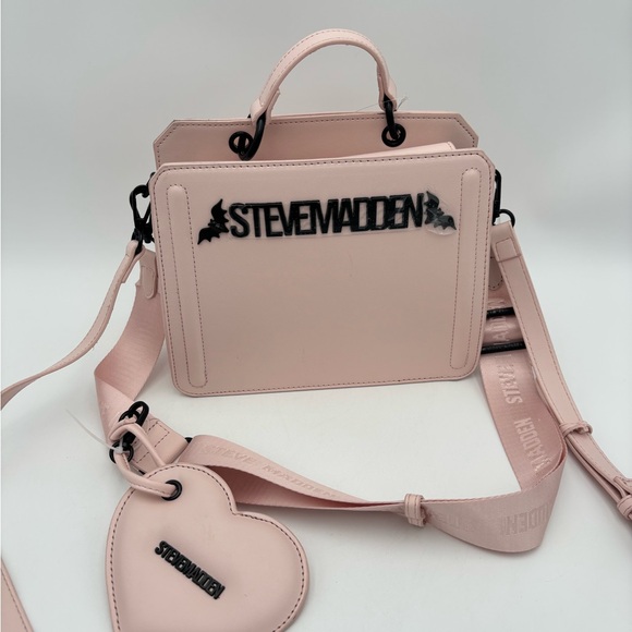 VIRAL Steve Madden Pink Bevelyn Bat Purse Satchel Halloween Purse with Wallet - Picture 1 of 7